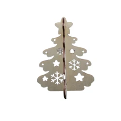 Дерев'яна новорічна заготовка Ялинка з логотипом Фанера 16х12см